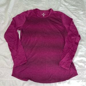 Women's Long Sleeve Merino Top - Pink/Purple